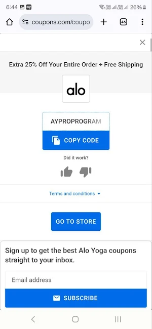 Alo Yoga Screenshot 1