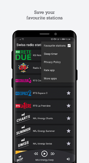 Swiss radio stations Screenshot 2