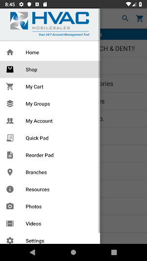HVAC MobileSales Screenshot 2