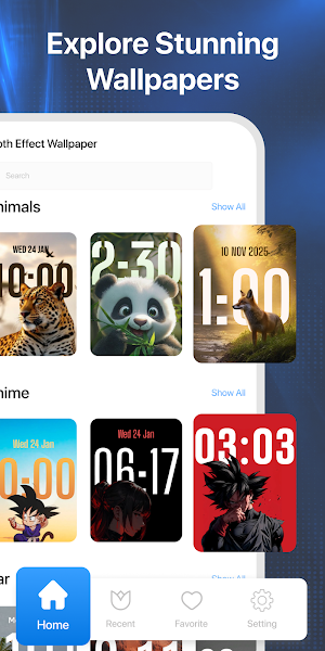 Depth Effect Wallpaper & Clock Screenshot 0
