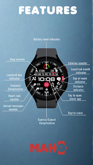 MAHO009 Wear OS Watch Face Screenshot 0
