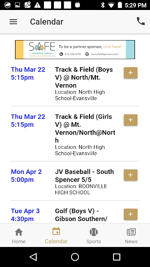 Boonville Athletics - Indiana Screenshot 2