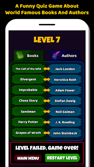 Books And Authors Quiz Game Screenshot 3