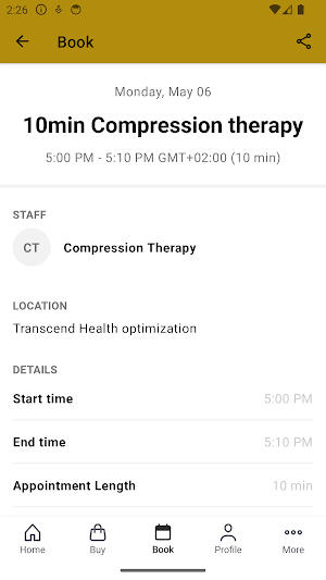 Transcend Health Optimisation Screenshot 2