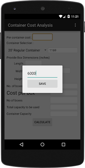 Container Cost Analysis Screenshot 1
