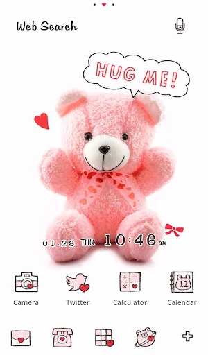 Cute wallpaper-Pink Teddy Bear Screenshot 0