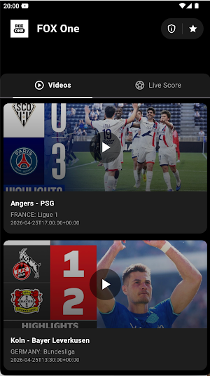 FOX One: Live Sports TV Screenshot 1