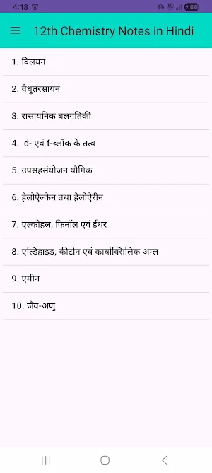 12th Chemistry Notes in Hindi Screenshot 0