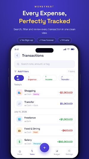 MoneyNest: Budget Tracker Screenshot 1