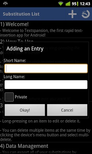 Textspansion Screenshot 1