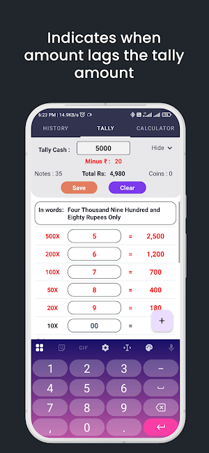 Cash Counter and Calculator Screenshot 2