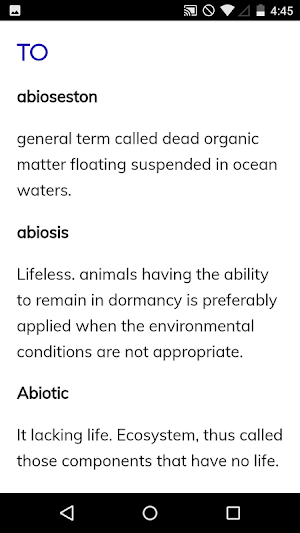 Environmental Dictionary Screenshot 1