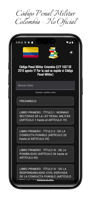 Código Penal Militar Colombia Screenshot 2
