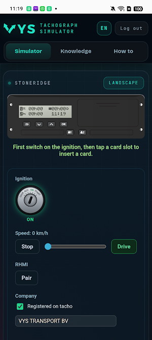 Smart tachograph 2 simulator Screenshot 1