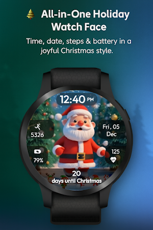 Christmas Santa Run WatchFace Screenshot 2