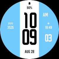 Blue White Blue Watch Face