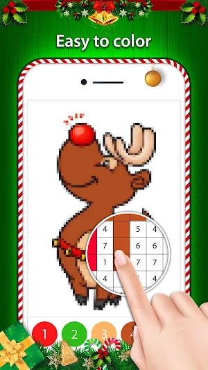 Christmas Pixel Art - Color by No. Coloring Pages Screenshot 2