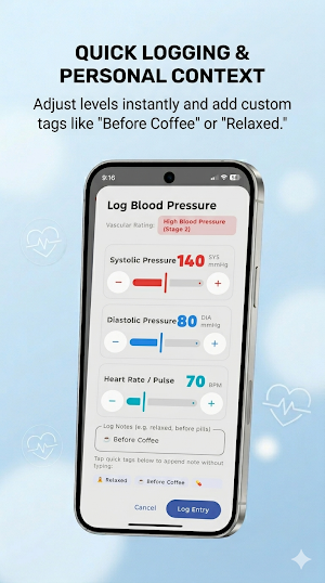 Daily Blood Pressure Tracker Screenshot 1