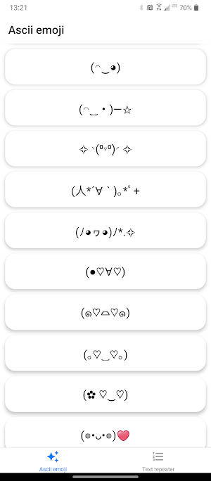Ascii emoji & Text repater Screenshot 3