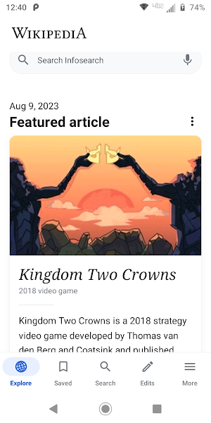 Info search - Wikipedia clone Screenshot 0