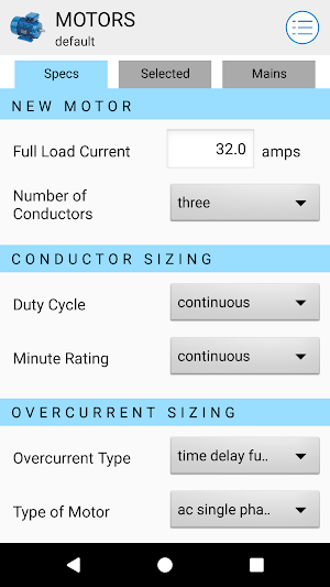 Motor Calculator Screenshot 1