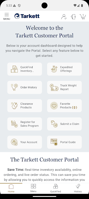 Tarkett Customer Portal Screenshot 0