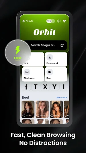 Orbit: Fast Private Browser Screenshot 0