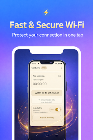 GoldVPN Free: Secure Wi-Fi Screenshot 1