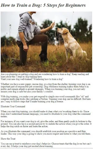 Dog Trainning Guide Screenshot 2