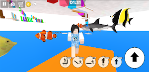 Parkour Fish and Shark on sea Screenshot 2