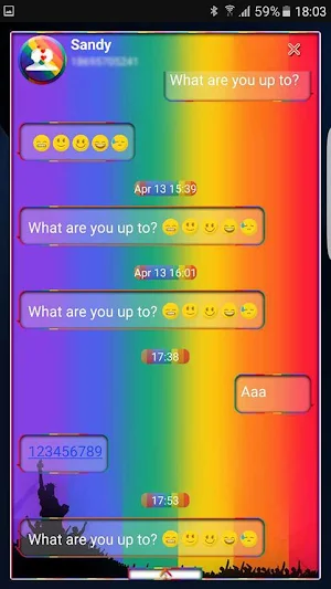 Rainbow flag Next SMS Skin Screenshot 0