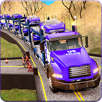 US Police Car Transporter Plane: Truck Sim Games