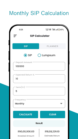 SIP Calculator : EMI, FD, PPF Screenshot 1