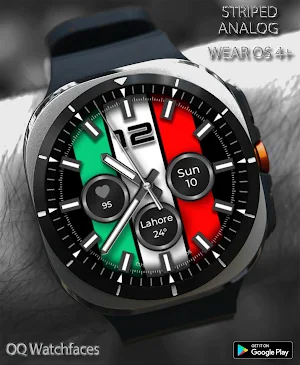 Striped Analog WF Wear OS 4+ Screenshot 2