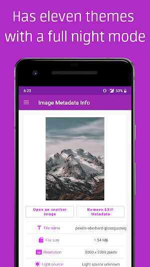 Image Metadata Info - View and remove EXIF Info Screenshot 3