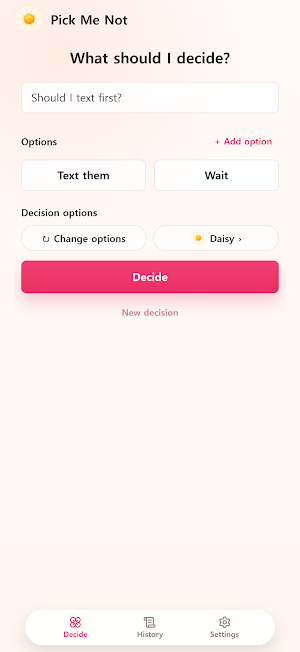 Pick Me Not: Decide for me Screenshot 0