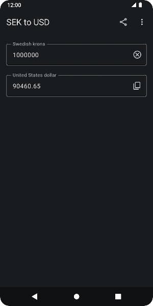 SEK to USD Screenshot 2