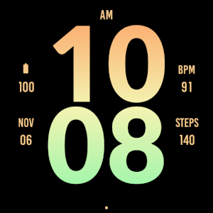 Big Orange Green Watch Face Screenshot 3