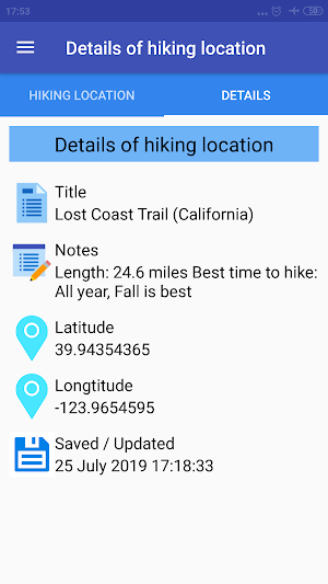 GPS Hiking Tracker Screenshot 1
