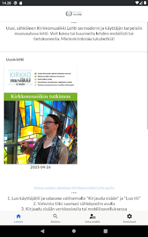 Kirkkomusiikkilehti Screenshot 2