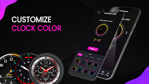 Analog Night Clock Wallpaper Screenshot 1