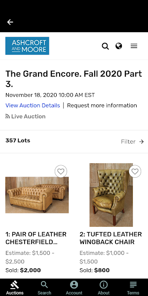 Ashcroft and Moore Live Bidding Screenshot 1