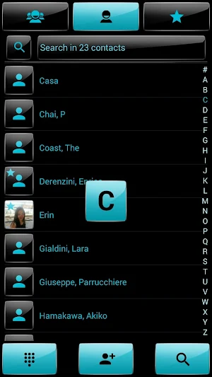 Dialer theme G Black Cyan Screenshot 2