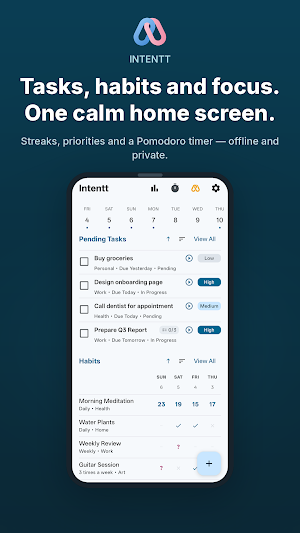 Intentt: Habits, Tasks, Focus Screenshot 0