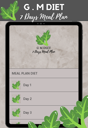 G. M DIET 7 DAYS MEAL PLAN Screenshot 1