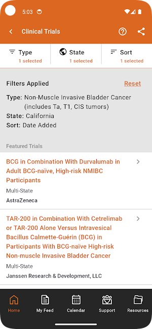 BCAN Bladder Cancer App Screenshot 2