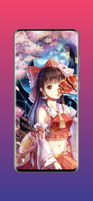 Kimono Anime Girl Wallpaper HD Screenshot 1