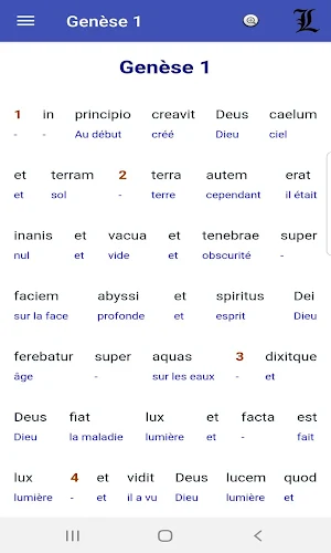 Interlinéaire Latin-Français Vulgate(Ver. d'essai) Screenshot 2