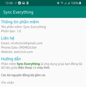 Đồng bộ điện thoại với máy tính Screenshot 3