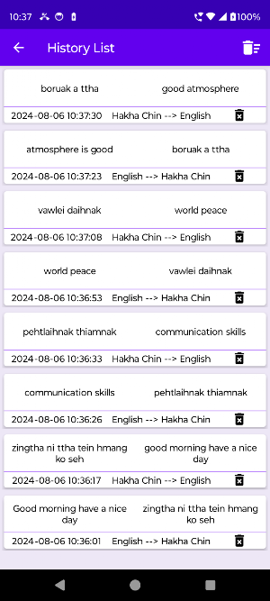 English Hakha Chin Translator Screenshot 2